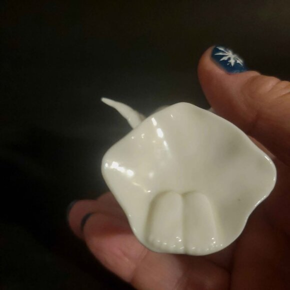 Angel With Horn Ornament Glossy White Porcelain. Made In Japan - Picture 6 of 8